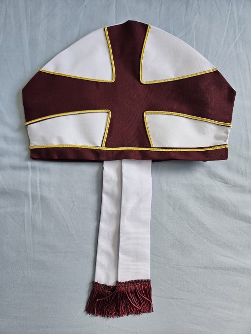 Knight Templar Priest Mitre - Maroon